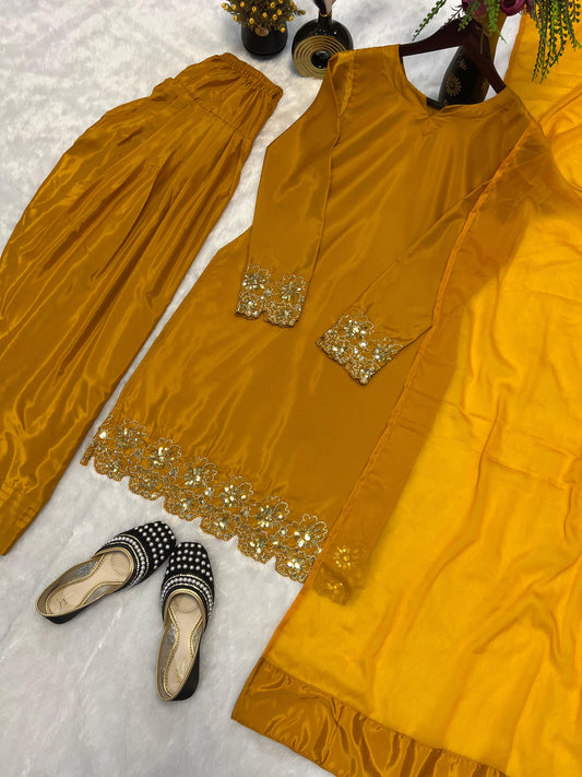 Marvelous Mustard Color Salwar Suit