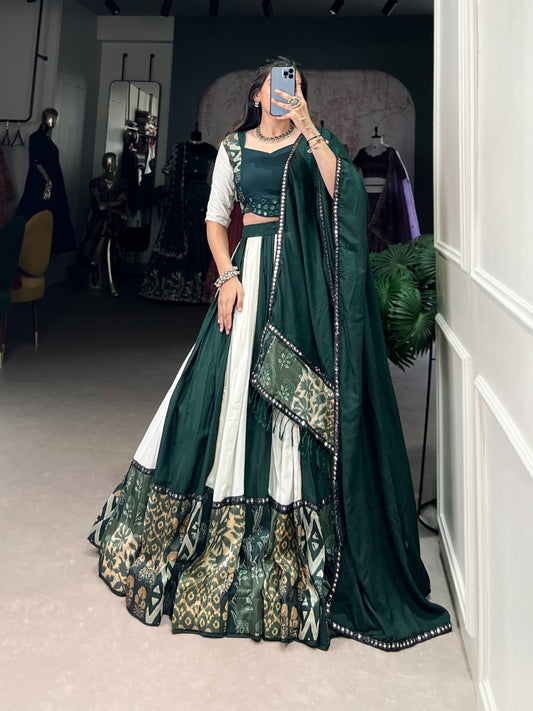 Fabulous Green Color Pure Rayon Lehenga Choli
