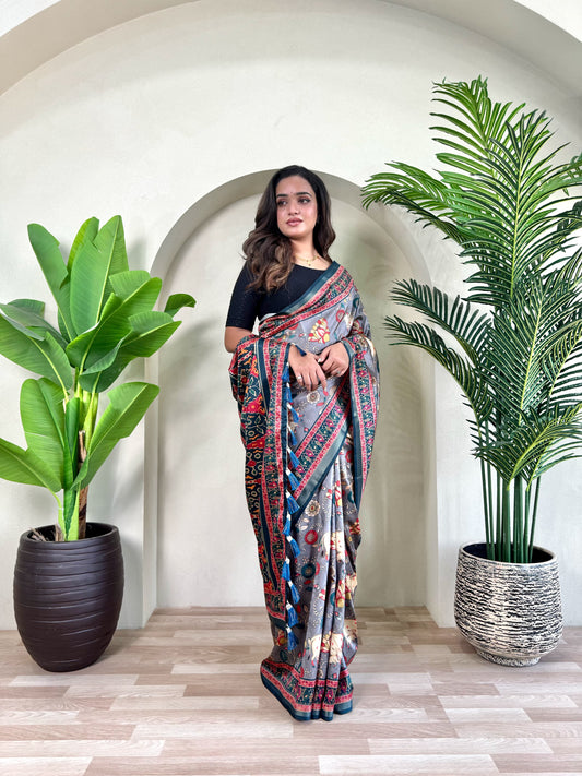 Glorious Dola Viscose Grey Color Saree