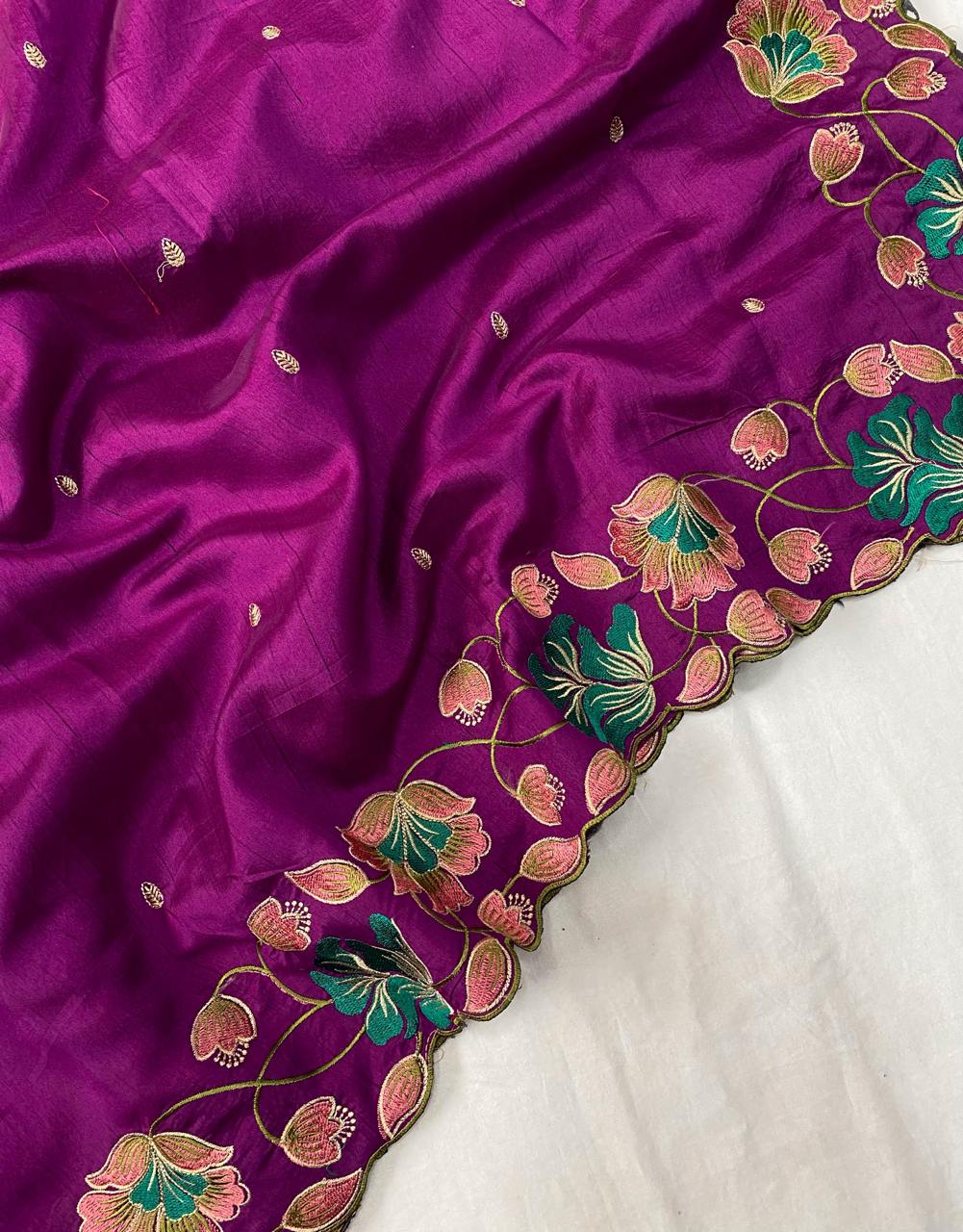 Ravishing Tussar Silk Purple Color Saree