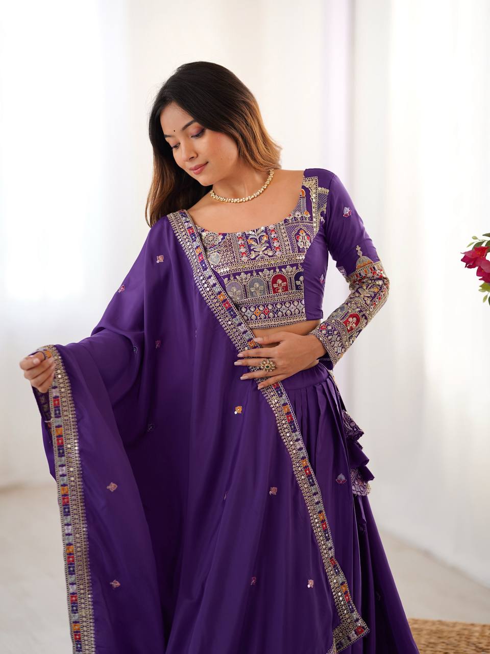 Marriage Special Sequence Work Purple Color Lehenga Choli