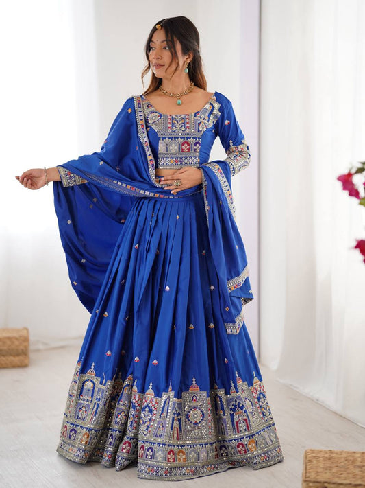 Marriage Special Sequence Work Navy Blue Color Lehenga Choli