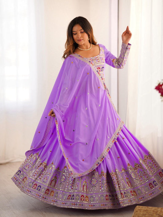 Marriage Special Sequence Work Lavender Color Lehenga Choli