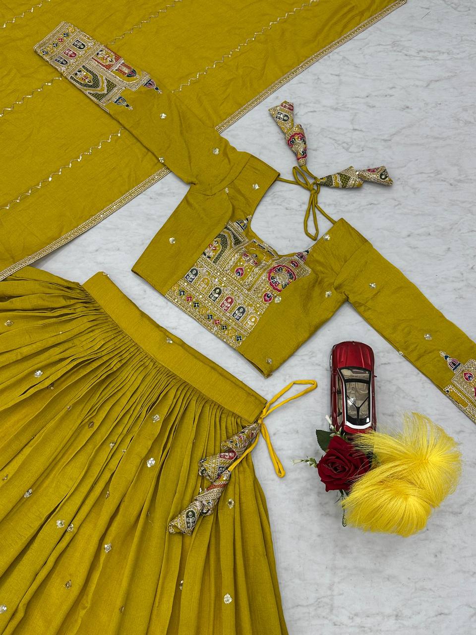 Occasion Wear Sequence Work Mustard Color Lehenga Choli