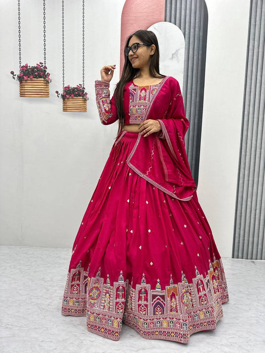 Occasion Wear Sequence Work Pink Color Lehenga Choli