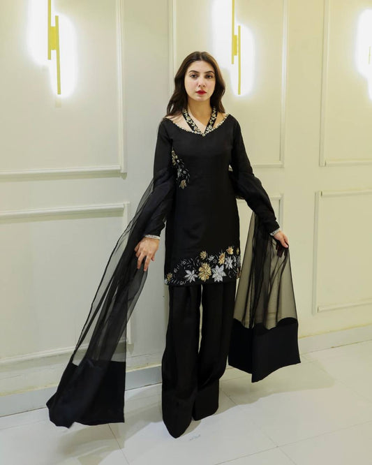 Blissful Sequence Work Black Color Salwar Suit