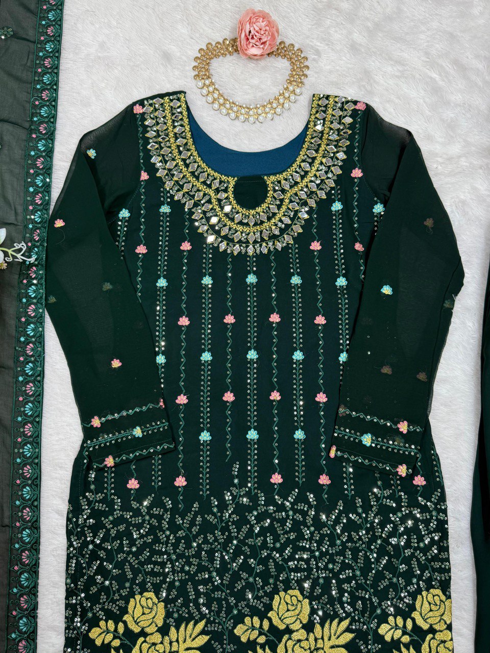 Wonderful Sequence Work Green Color Salwar Suit