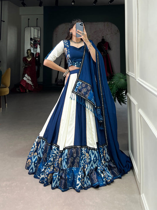Fabulous Blue Color Pure Rayon Lehenga Choli