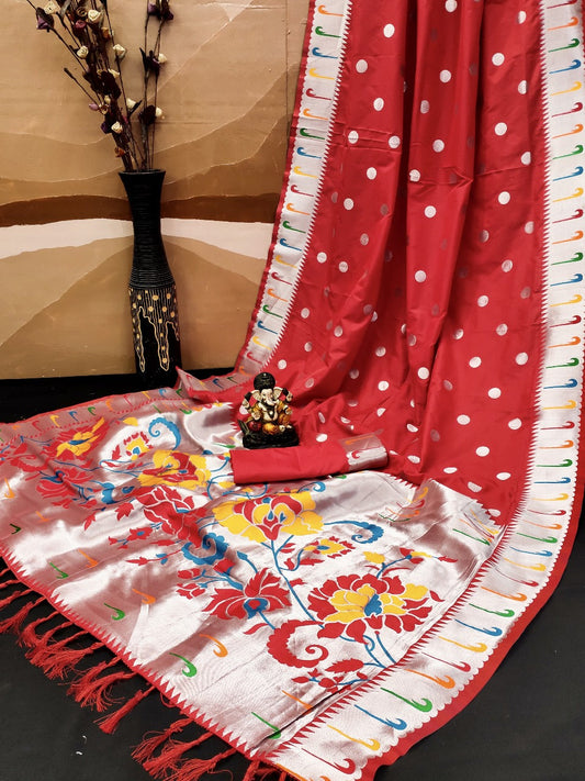 Fantastic banarasi Silk Red Color Designer Saree