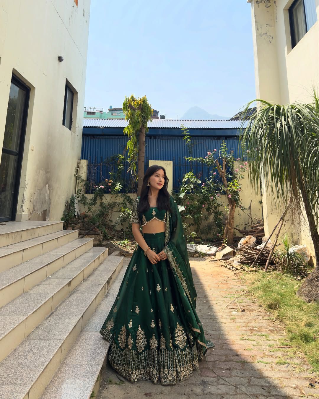 Function Wear Heavy Work Green Color Lehenga Choli
