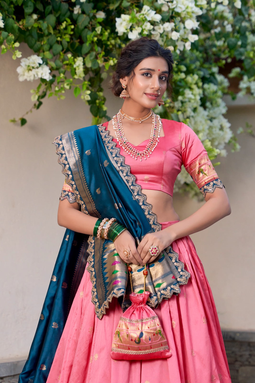 Traditional Wear Paithani Silk Light Pink Color Lehenga Choli