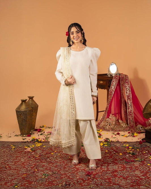 Gorgeous White Color Farshi Salwar Suit