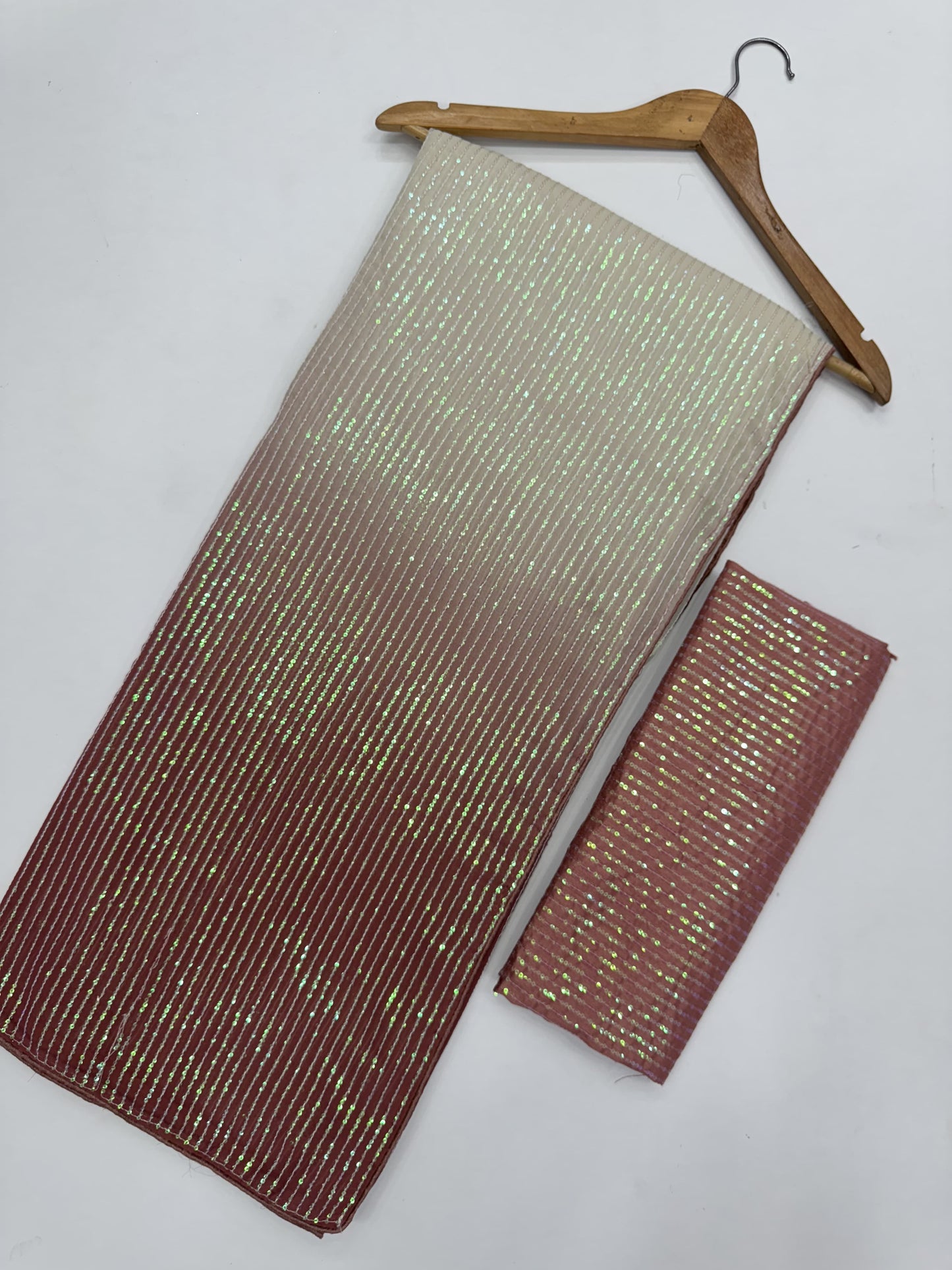 Stylish Sequence Work Double Shaded Saree