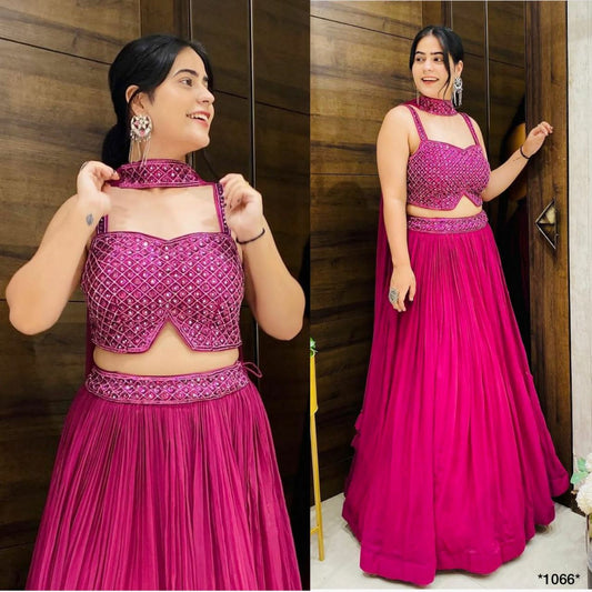 Fabulous  Pink Color Georgette lehenga   Choli