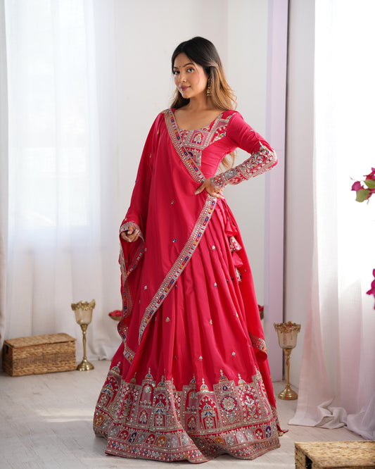 Marriage Special Sequence Work Pink Color Lehenga Choli