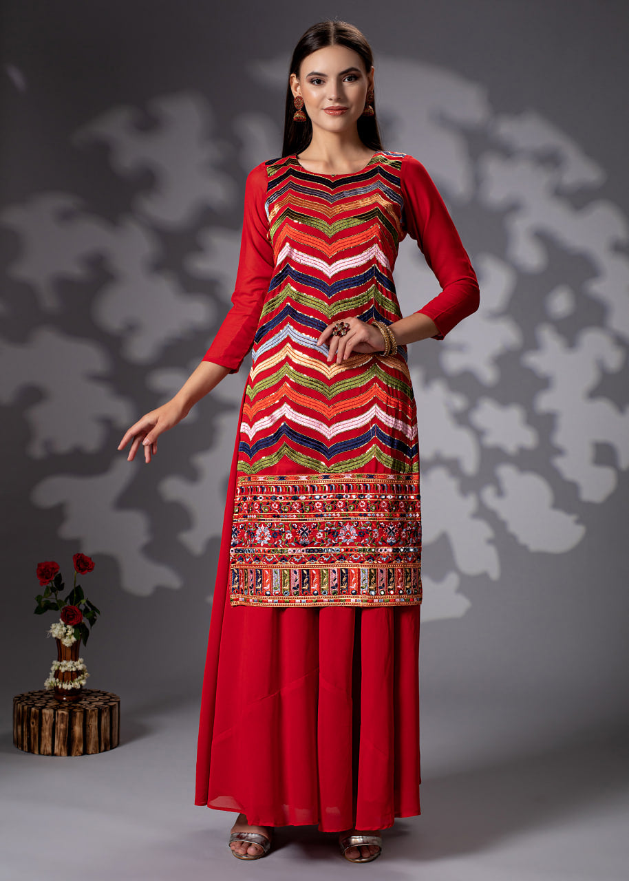 RED-COLOR-AMAZING-HEAVY-DESIGNER-SHARARA