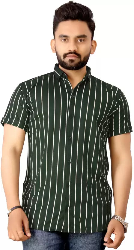 Men Slim Fit Black Checkered Casual Shirt
