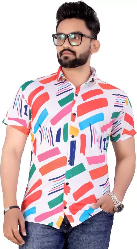 Men Slim Lycra Blend Fit Checkered Casual Shirt