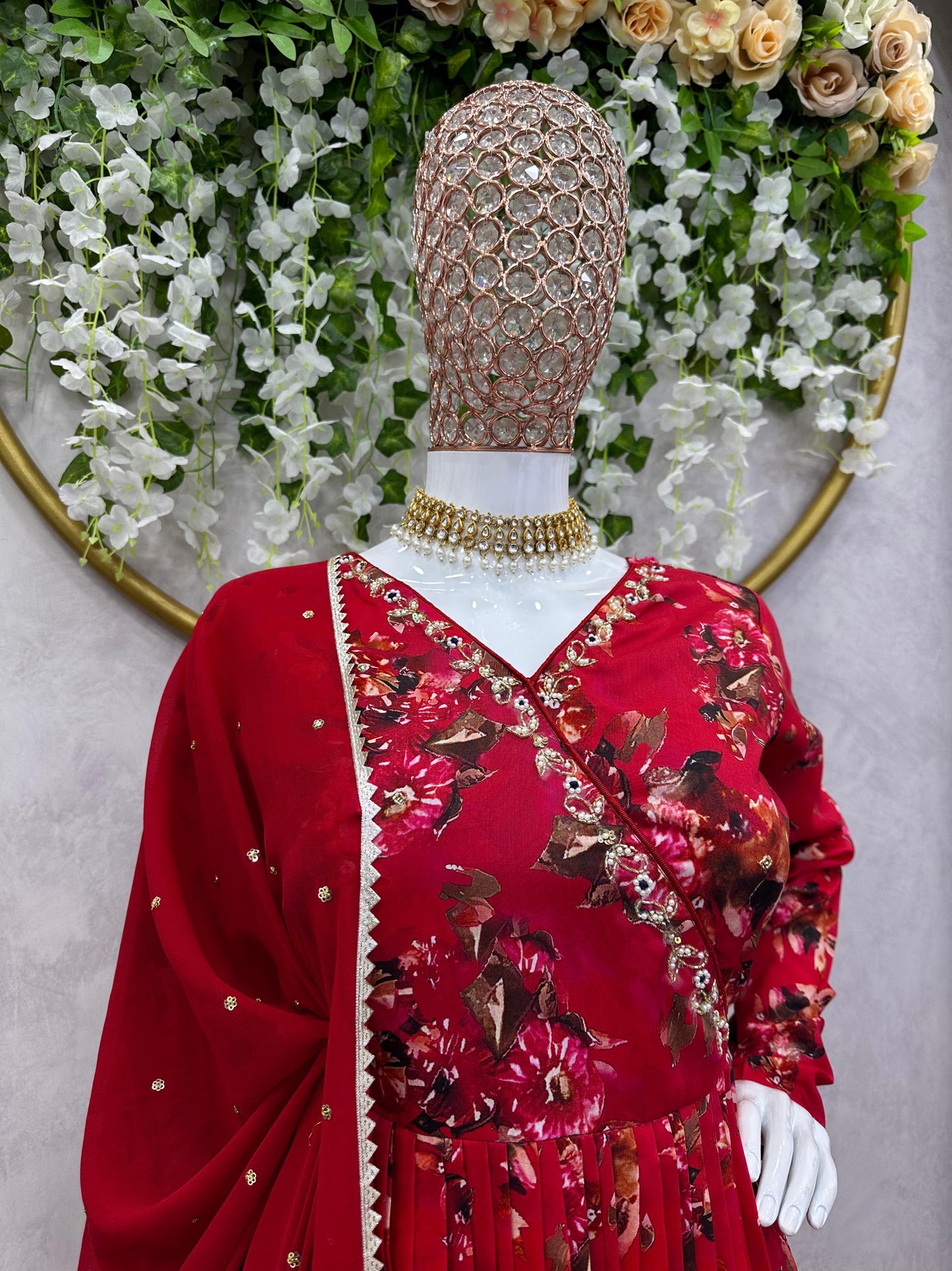 Eye Catching Maroon Hand Work Kurti Set