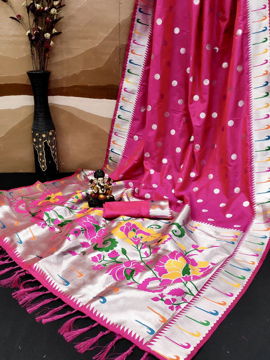 Fantastic banarasi Silk Pink Color Designer Saree
