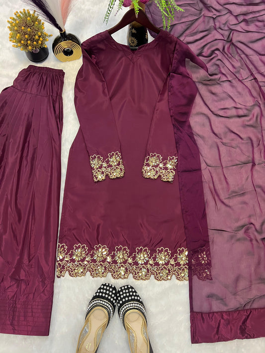 Marvelous Wine Color Salwar Suit