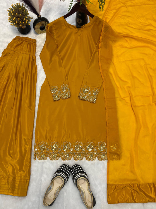 Marvelous Mustard Color Salwar Suit