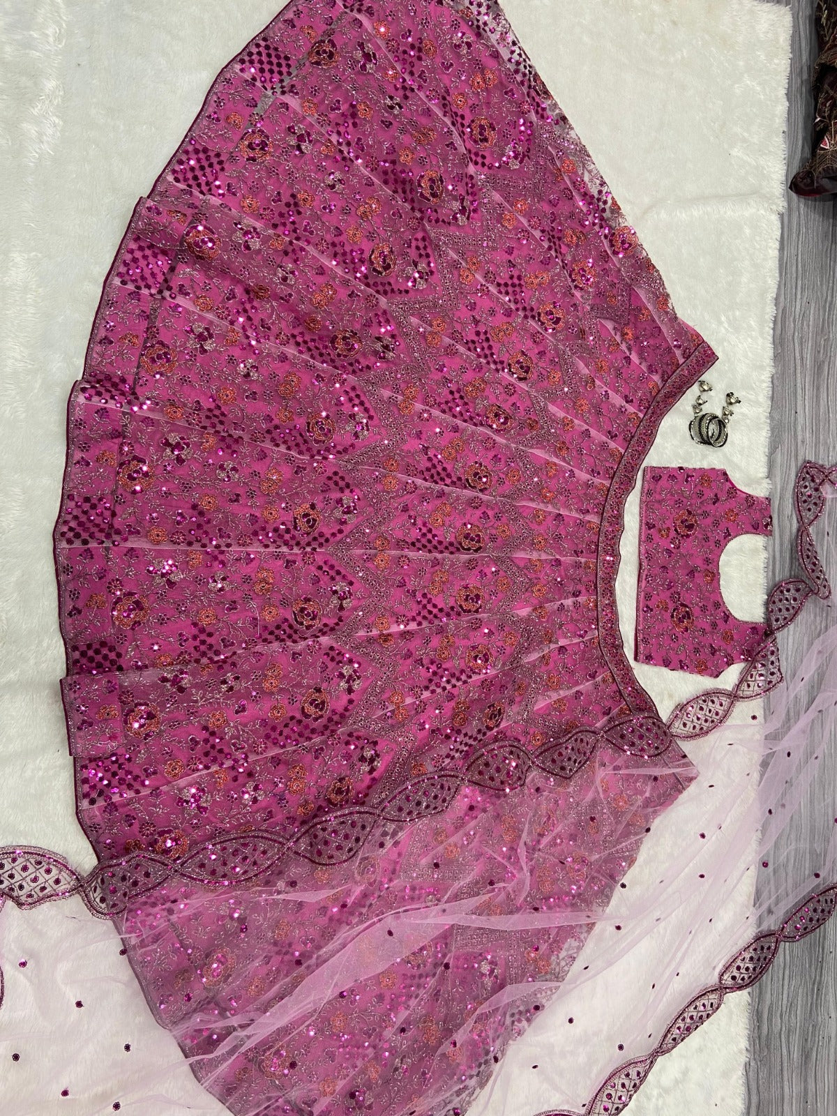 Marriage Special Sequins Work Pink Color Lehenga Choli