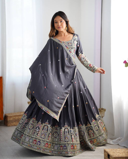 Marriage Special Sequence Work Black Color Lehenga Choli