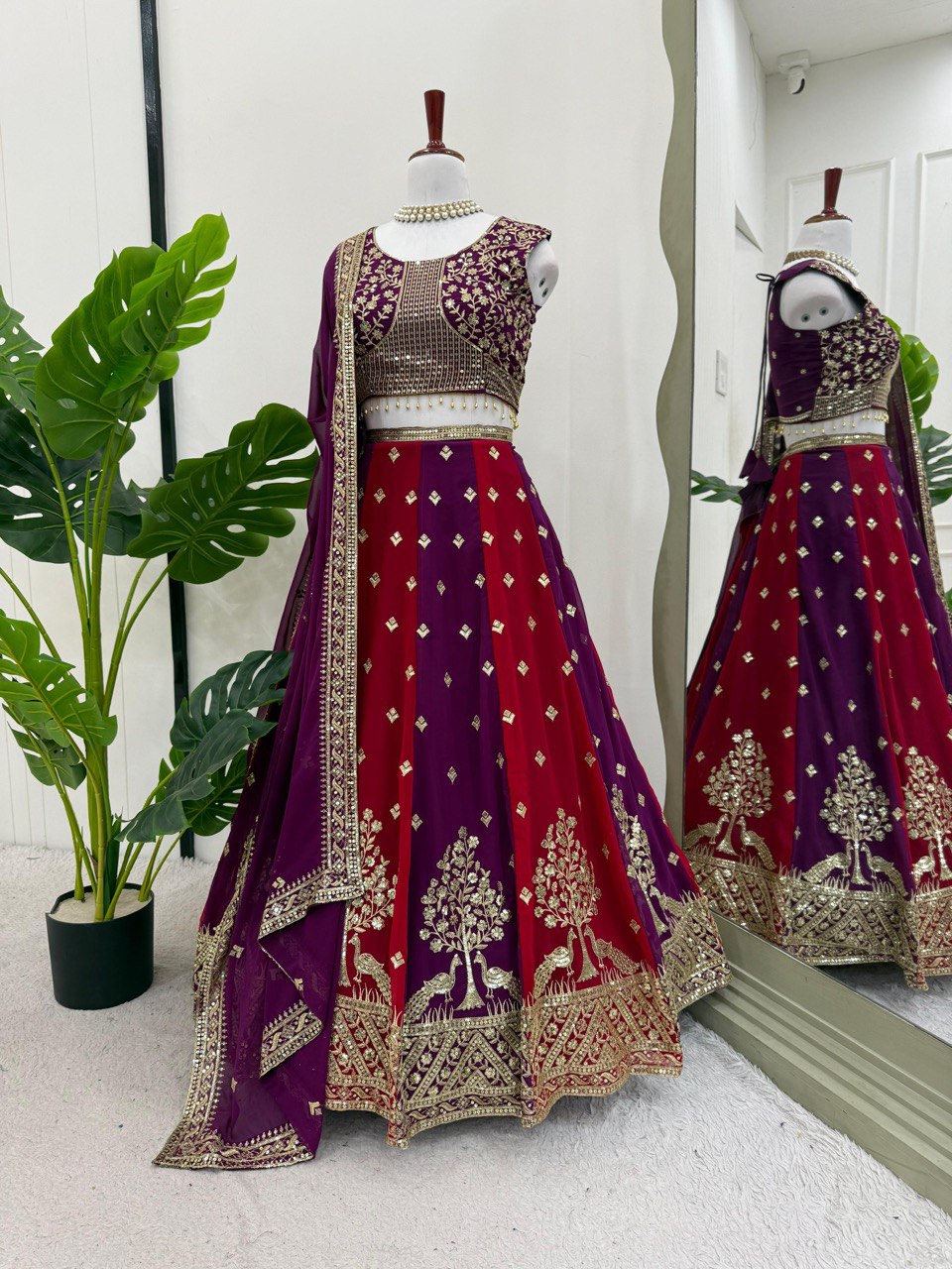 Flattering  Sequence Work Double Shaded Lehenga Choli