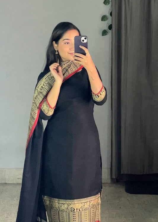 Precious Heavy Work Black Color Suitset