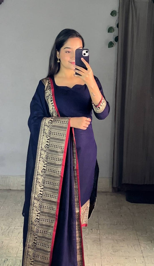 Precious Heavy Work Navy Blue Color Suitset
