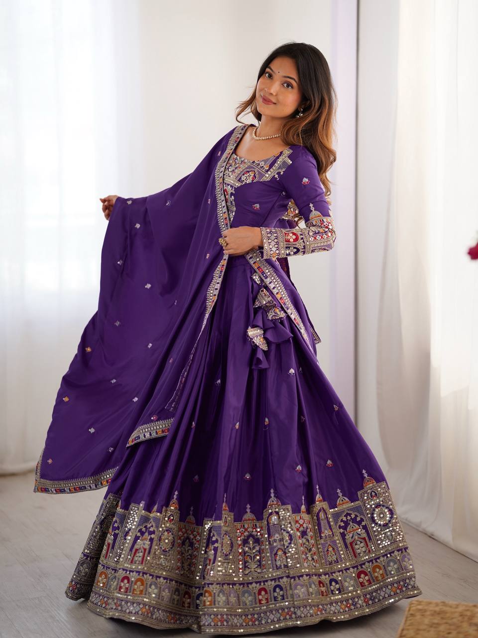 Marriage Special Sequence Work Purple Color Lehenga Choli