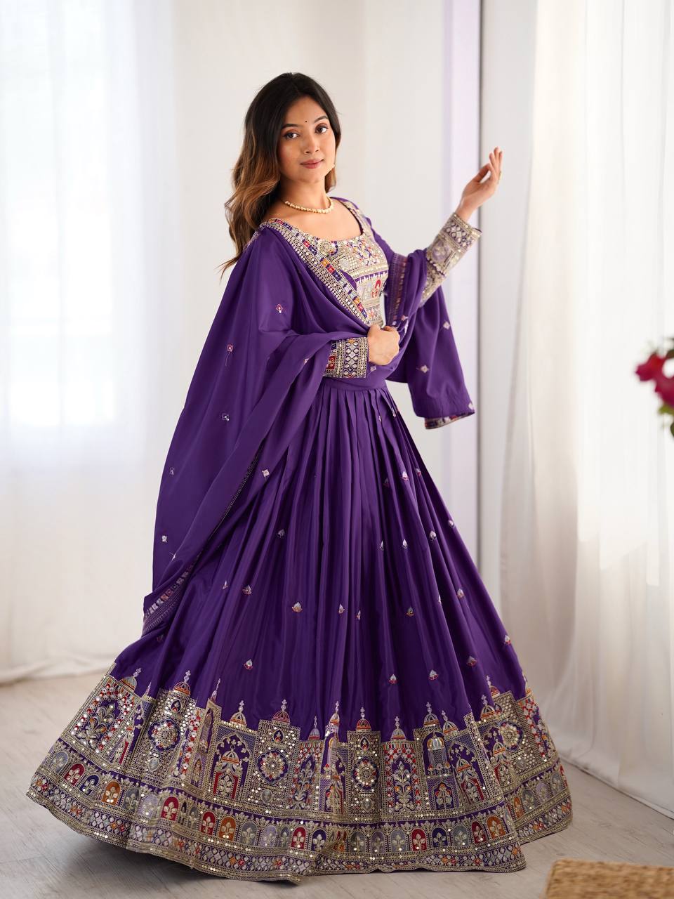 Marriage Special Sequence Work Purple Color Lehenga Choli