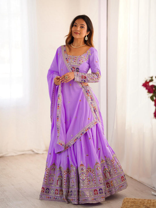 Marriage Special Sequence Work Lavender Color Lehenga Choli