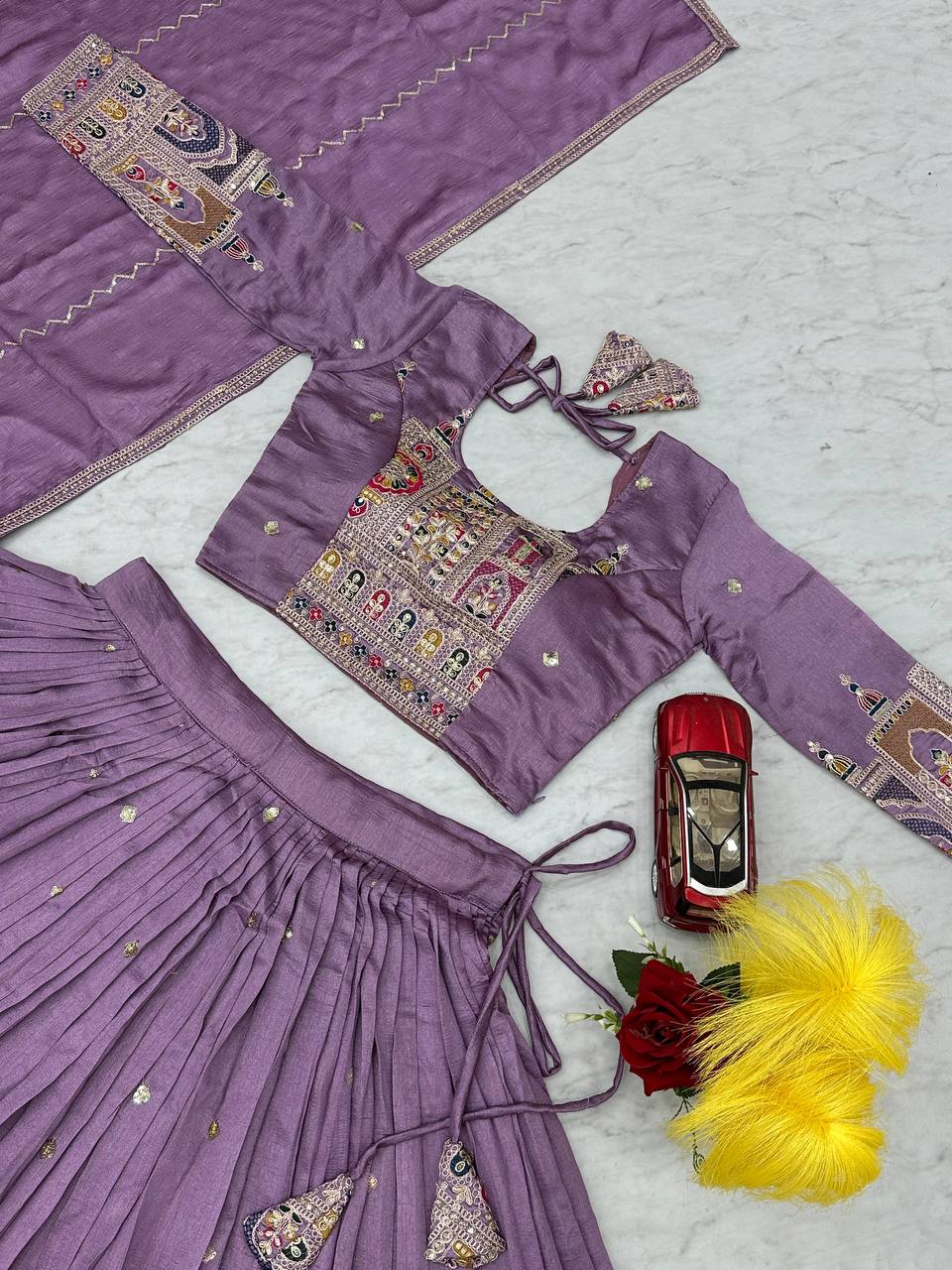 Occasion Wear Sequence Work Onion Color Lehenga Choli