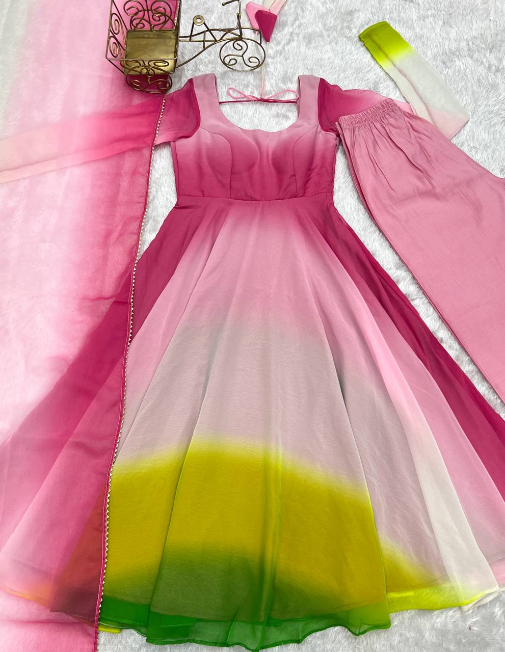 Elegant Georgette Multi Color Anarkali Suit