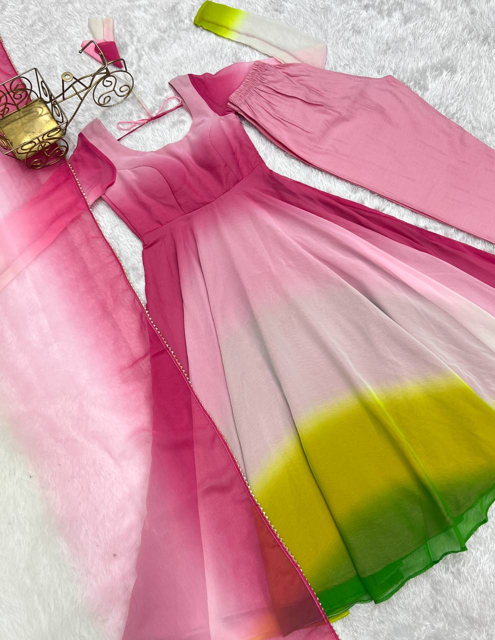 Elegant Georgette Multi Color Anarkali Suit