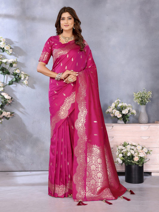 Demanding Pink Color Silk Saree