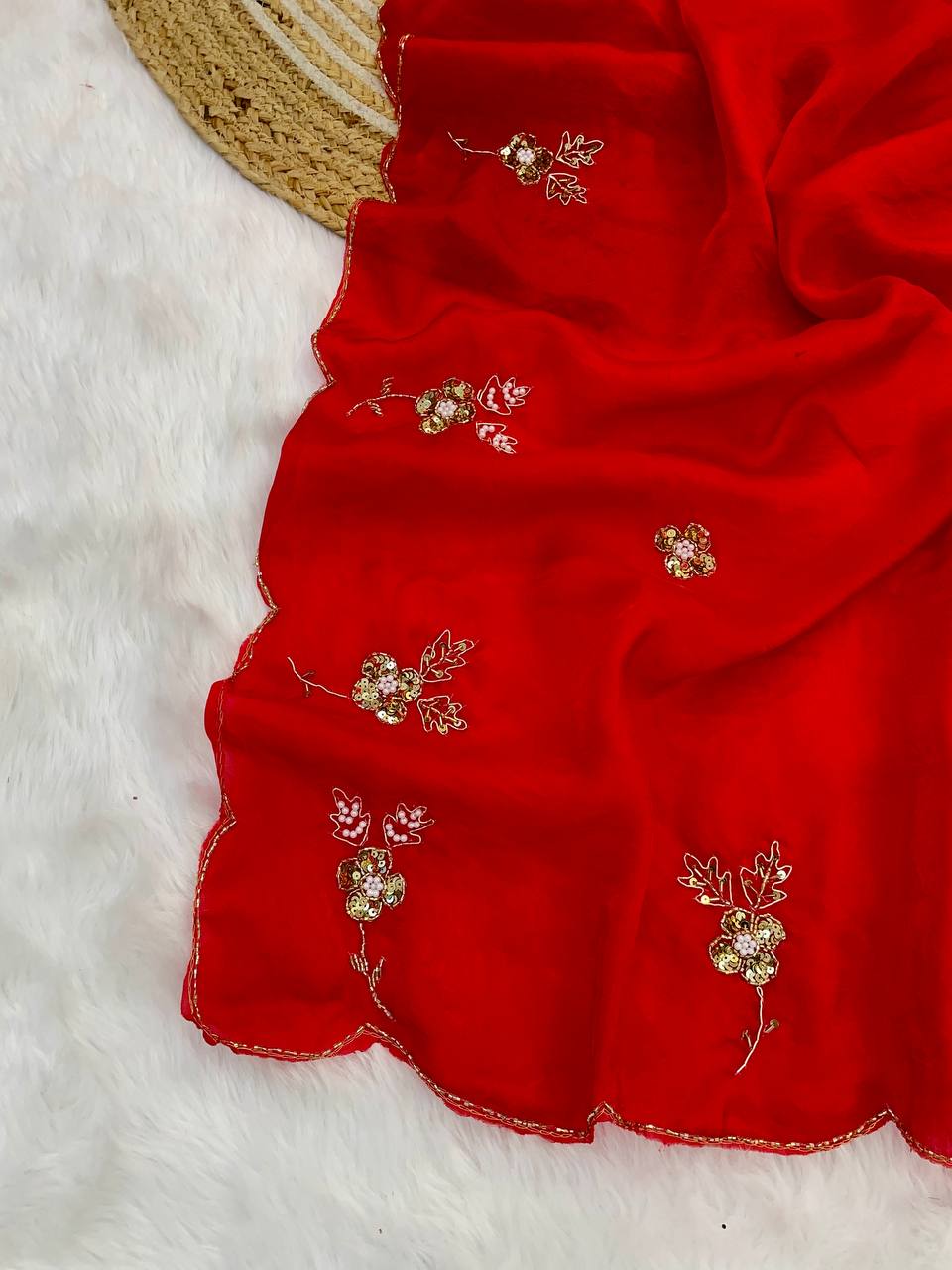 Gorgeous Fandy Silk Red Color Saree