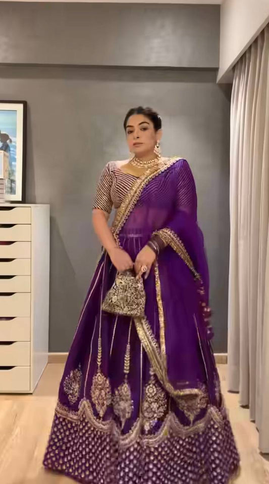 Classique Heavy Work Purple Color Lehenga Choli