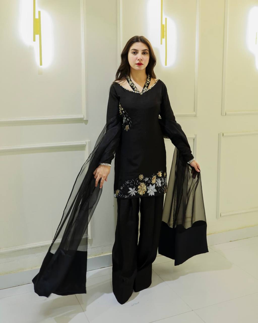 Blissful Sequence Work Black Color Salwar Suit