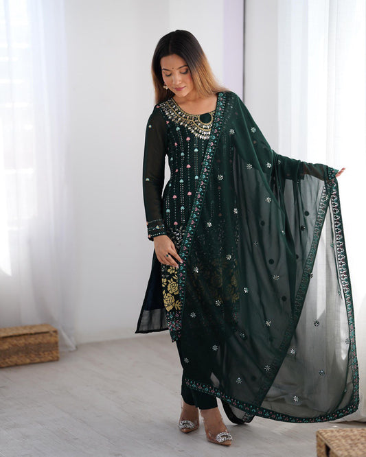 Wonderful Sequence Work Green Color Salwar Suit
