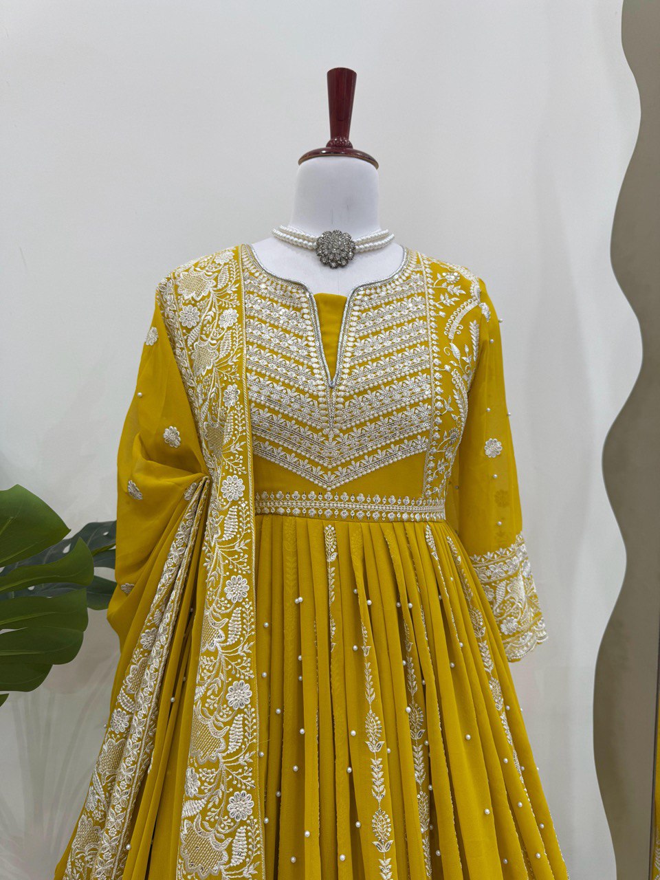 Traditional Wear Sequence Work Yellow Color Gown With Dupatta