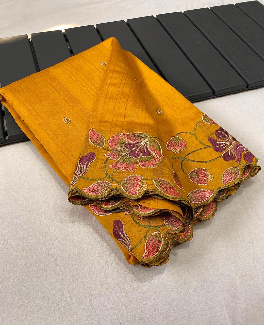 Ravishing Tussar Silk Yellow Color Saree