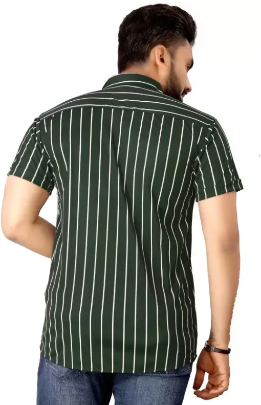 Men Slim Fit Black Checkered Casual Shirt back